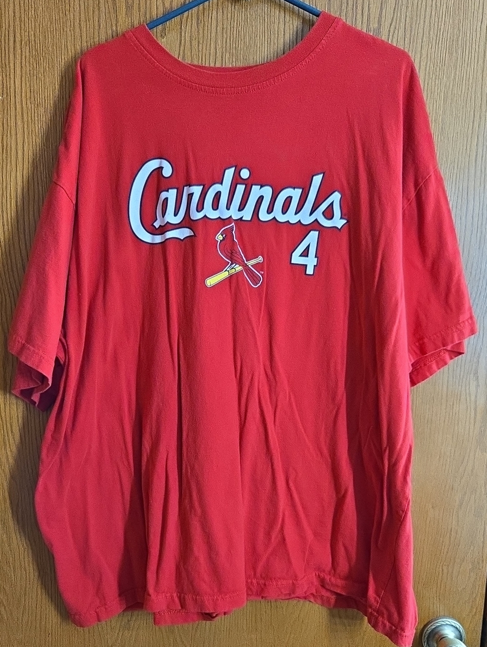 MLB Cardinals Red Short Sleeve Tee with White Script